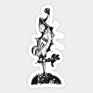 Grotesque medieval art - black and white Sticker